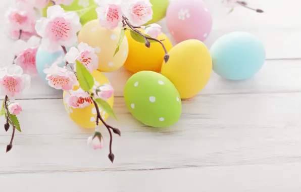 Картинка Пасха, flowers, spring, Easter, eggs