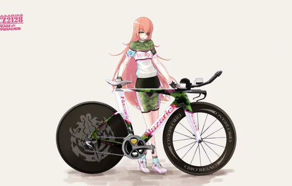 Картинка girl, Overlord, bicycle, bike, anime, pretty, predator, blonde, sports, eyepatch, japonese, bishoko