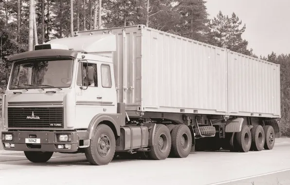 Картинка грузовик, тягач, трёхосный, МАЗ, МАЗ-6422