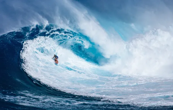 Картинка sea, blue, surfing, men, Wave, Rough, Surfing board