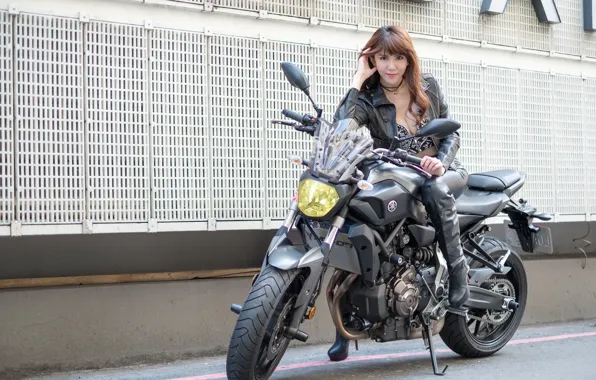 Картинка девушка, мотоцикл, азиатка