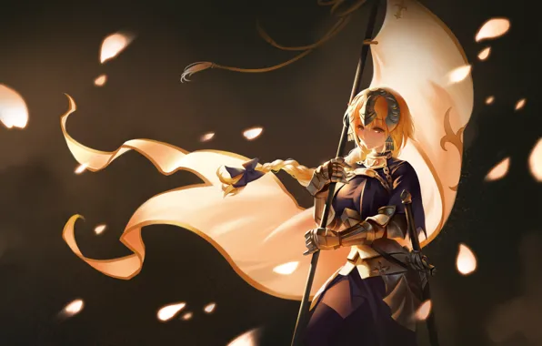 Картинка девушка, фон, аниме, флаг, Fate / Grand Order