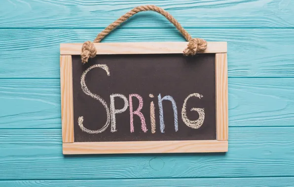 Картинка весна, colorful, доска, wood, blue, spring, decoration