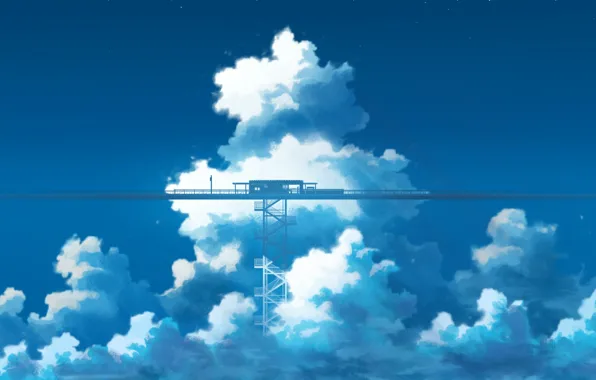 Картинка небо, облака, станция, K.Hati