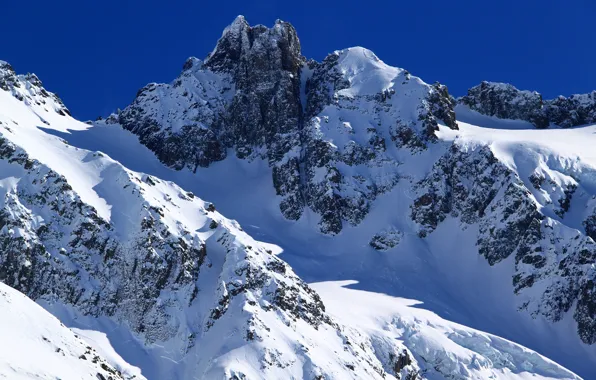 Картинка небо, солнце, снег, горы, скалы, Новая Зеландия, Methven, Heli-Skiing