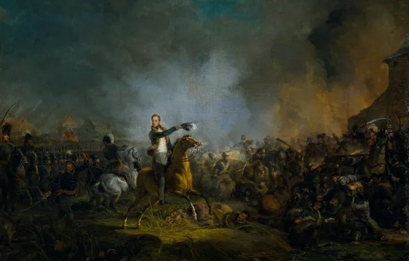 Картинка картина, Ян Виллем Пинеман, Принц Оранский в Катр-Бра