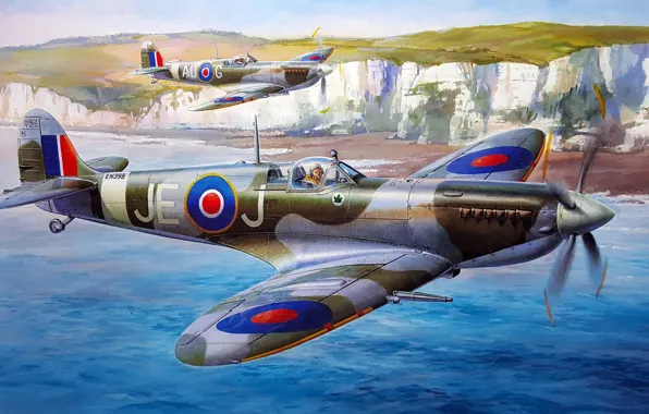 Картинка Spitfire, ВВС Великобритании, Supermarine, британский истребитель, Mk.IXc