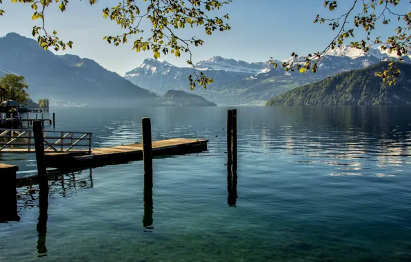 Картинка горы, озеро, Швейцария, Weggis, Canton of Lucerne