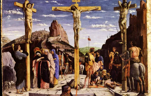 Картинка Paris, Andrea Mantegna, Huile sur Bois, 1459, musée du Louvre, La Crucifixion, dite Le Calvaire