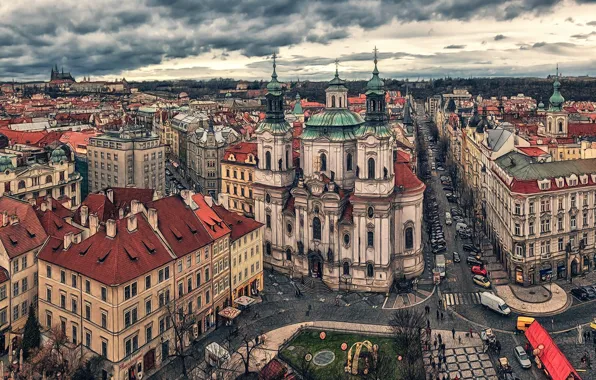Картинка Прага, Чехия, фильтр, почти рисованная