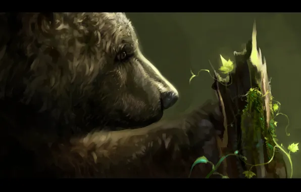 Картинка дерево, медведь, by SalamanDra-S