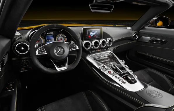 Картинка Roadster, Mercedes-Benz, руль, салон, AMG, 2018, GT S