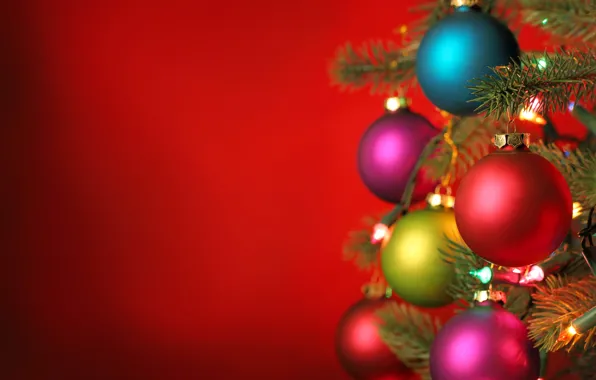 Картинка шарики, украшения, праздник, елка, Рождество, открытка