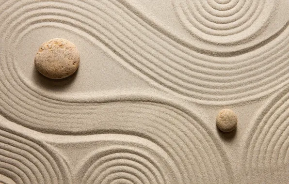 Картинка песок, камни, stone, sand, zen