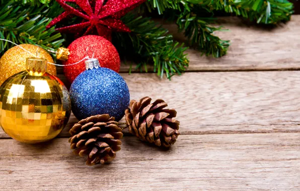 Картинка шары, елка, Новый Год, Рождество, wood, merry christmas, decoration, xmas