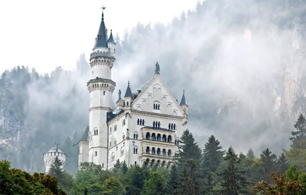 Картинка замок, башня, Германия, Бавария, Нойшванштайн