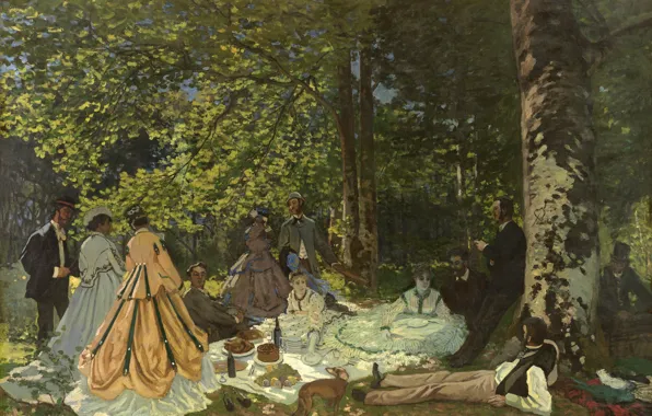Картинка Claude Monet, Клод Моне, Завтрак на траве, Le déjeuner sur l’herbe, Государственный музей изобразительных искусств