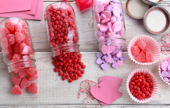 Картинка конфеты, сердечки, love, pink, romantic, hearts, sweet, мармелад, candy