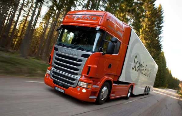 Картинка грузовик, в движении, Truck, Scania, Скания, фура, Topline, R480
