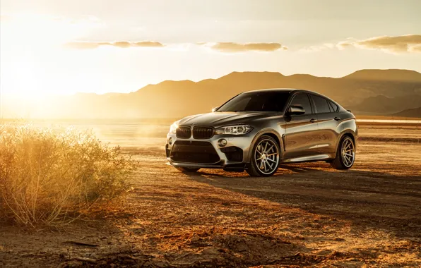Картинка солнце, дизайн, пустыня, лучи света, BMW X6M