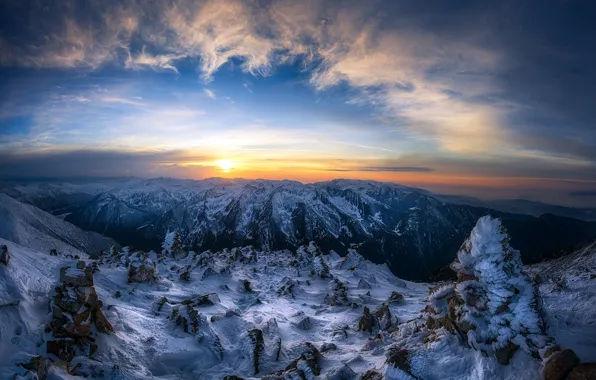 Картинка закат, горы, Bulgaria