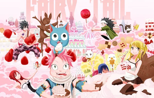 Картинка game, neko, bird, anime, cat, Lucy, ichigo, panther, asian, Gray, manga, Happy, Wendy, japanese, Fairy …