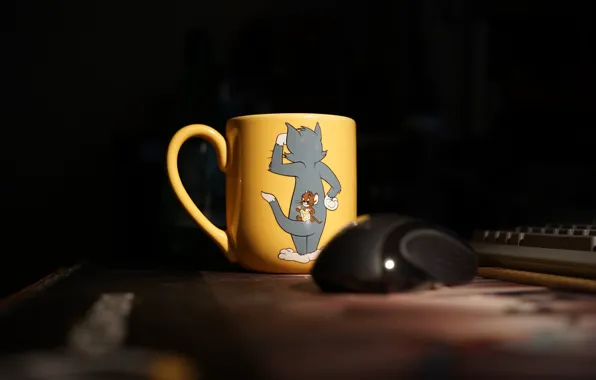 Картинка мышка, чашка, Том и Джерри