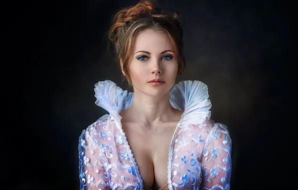 Картинка грудь, девушка, портрет, фотограф, блузка, Anastasia, Dennis Drozhzhin