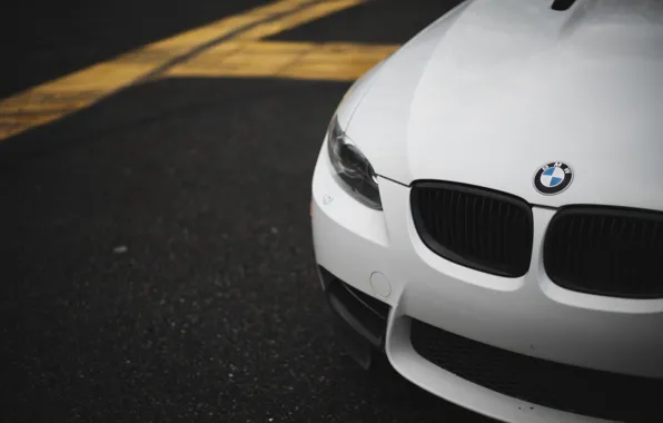 Картинка BMW, White, E92, Face, LED