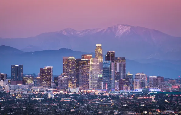 Картинка горы, город, США, Лос Анджелес