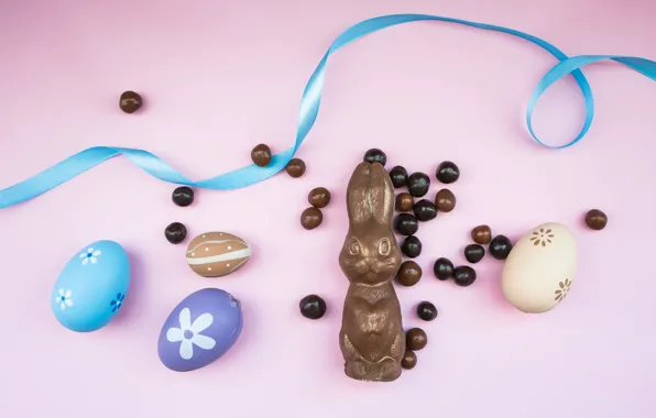 Картинка шоколад, пасха, Яйца, Праздник, шоколадный заяц