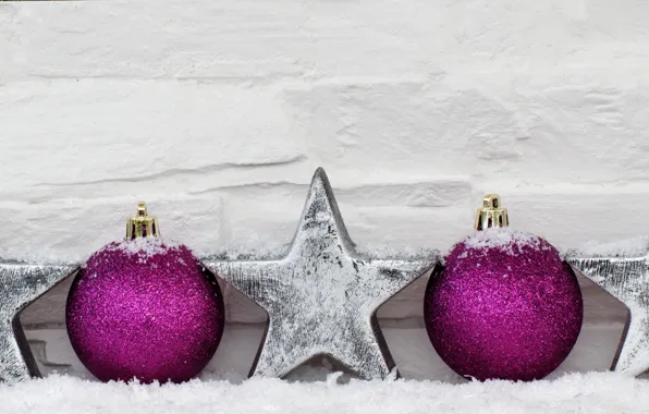 Картинка снег, шары, Новый Год, Рождество, merry christmas, decoration, xmas, holiday celebration