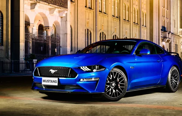 Картинка синий, Ford, Fastback, 2018, Mustang GT
