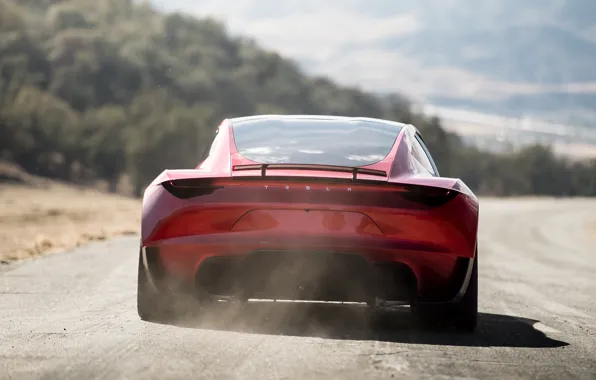 Картинка Roadster, вид сзади, Tesla, 2020