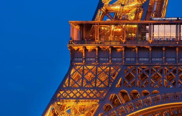 Картинка небо, свет, город, Франция, Париж, вечер, Эйфелева башня