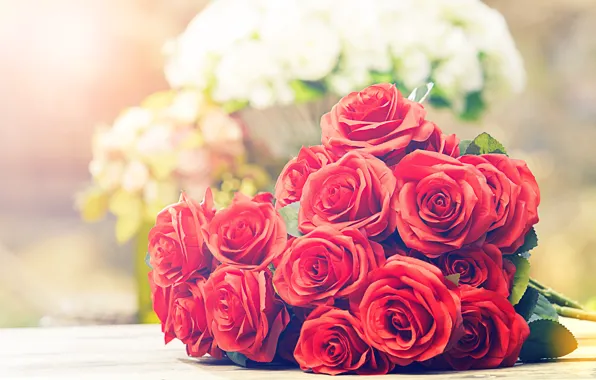 Картинка цветы, букет, Розы, красные розы