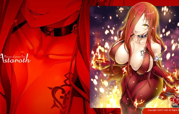 Картинка demon, red hair, tits, taimanin asagi, astaroth