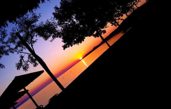Картинка Sunset, Greece, Dusk, Toroni, Last rays