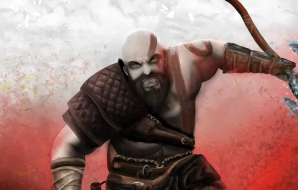 Картинка axe, game, demigod, weapon, Kratos, spartan, god, strong, demi god, scar, bald, miscular, God of …