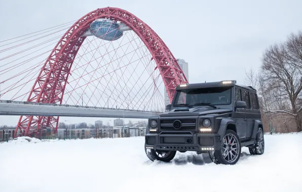Картинка Mercedes, Brabus, AMG, Moscow, W463, G65, Russia Winter, Carbon Pro