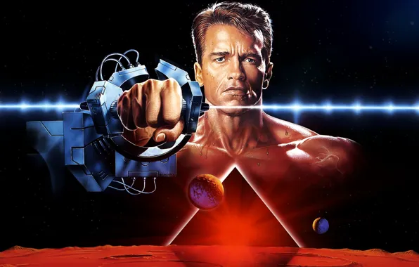 Картинка cinema, actor, classic, movie, film, Mars, 1990, Arnold Schwarzenegger, Total Recall, the best, builder, 2084, …
