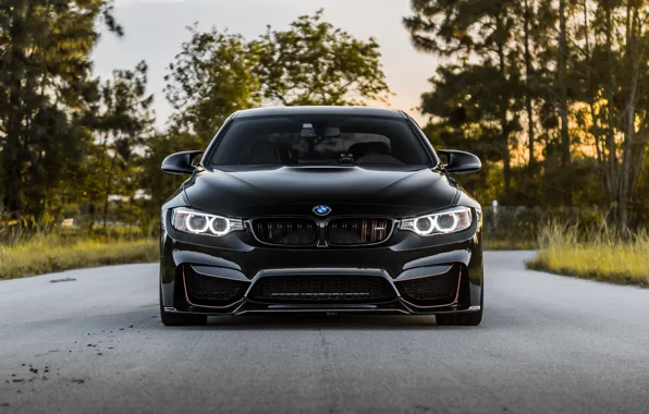 Картинка BMW, Front, Black, Face, Sight, LED, F83