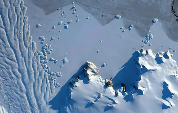 Картинка снег, Антарктика, фото NASA, Matusevich Glacier