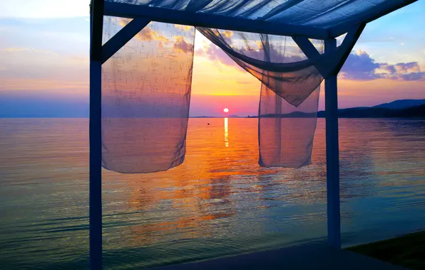Картинка Sunset, Sea, Greece, Sweet Afternoon, Halkidiki, Beach Bar