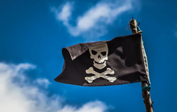 Картинка небо, флаг, пираты