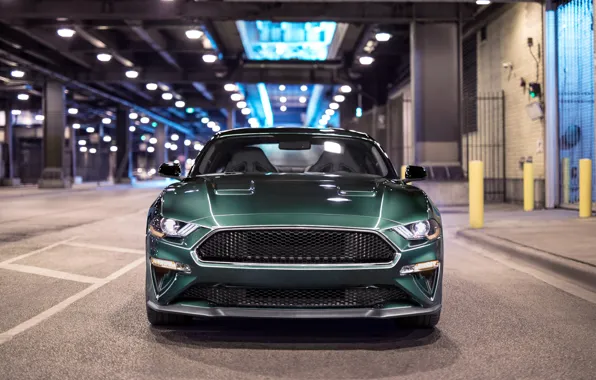Картинка Mustang, Ford, вид спереди, 2018, Bullitt