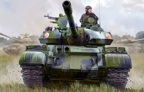 Картинка основной боевой танк, NVA, Nationale Volksarmee, советский средний танк, вооружённые силы ГДР, Т-55АМ2, Создан на …