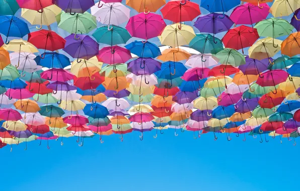 Картинка небо, фон, зонты