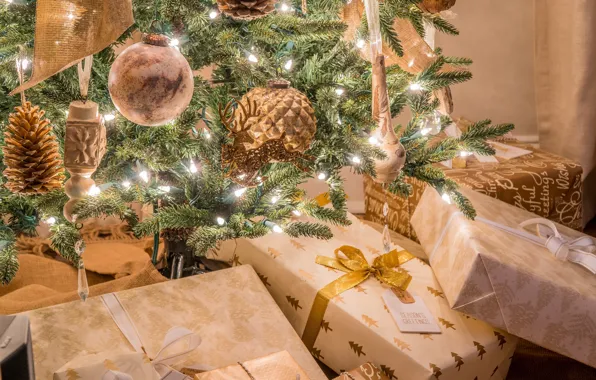 Картинка игрушки, новый год, ель, подарки, украшение на елку