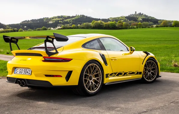 Картинка 911, Porsche, вид сзади, 2018, GT3 RS, Weissach Package